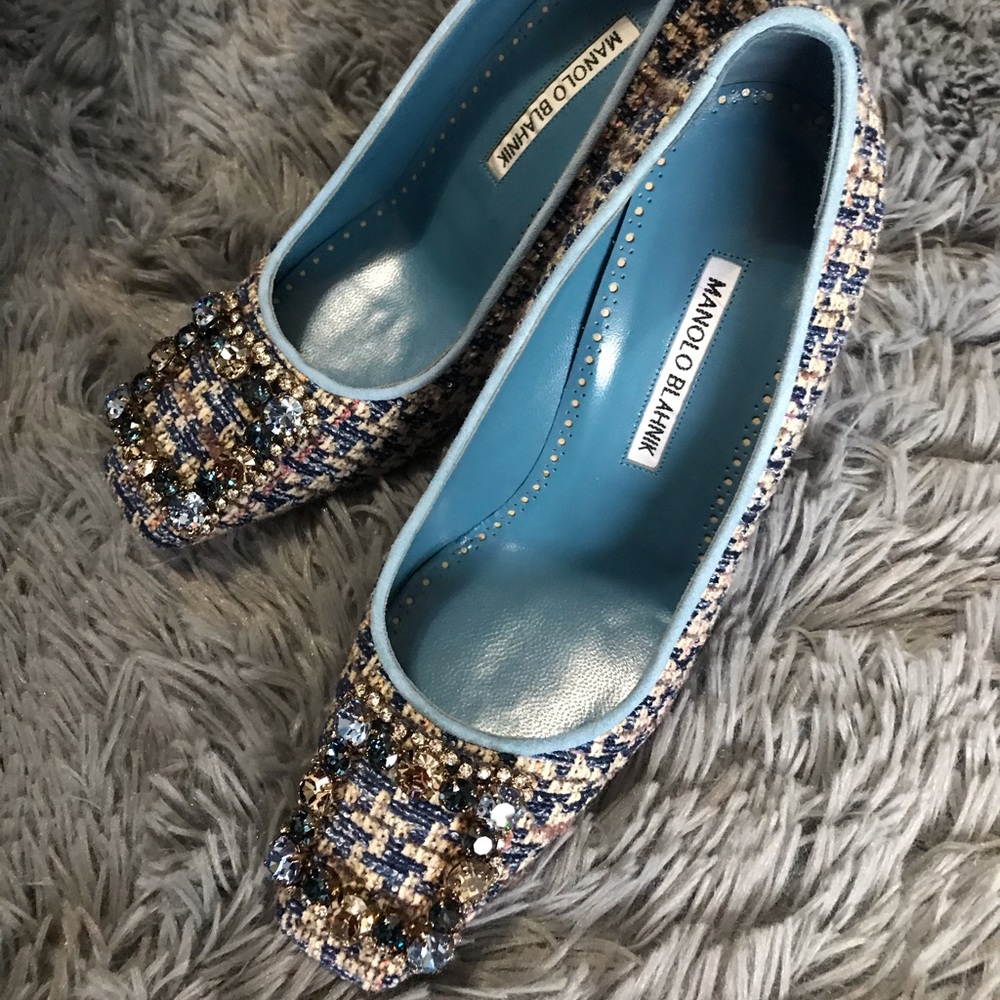 Manolo Blahnik Tweed Pump 90mm